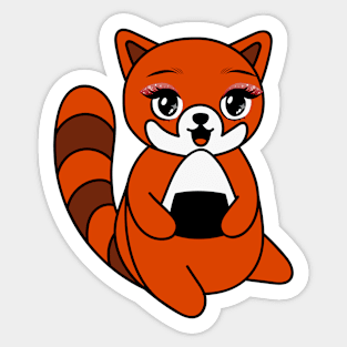 Red Panda Onigiri Sticker